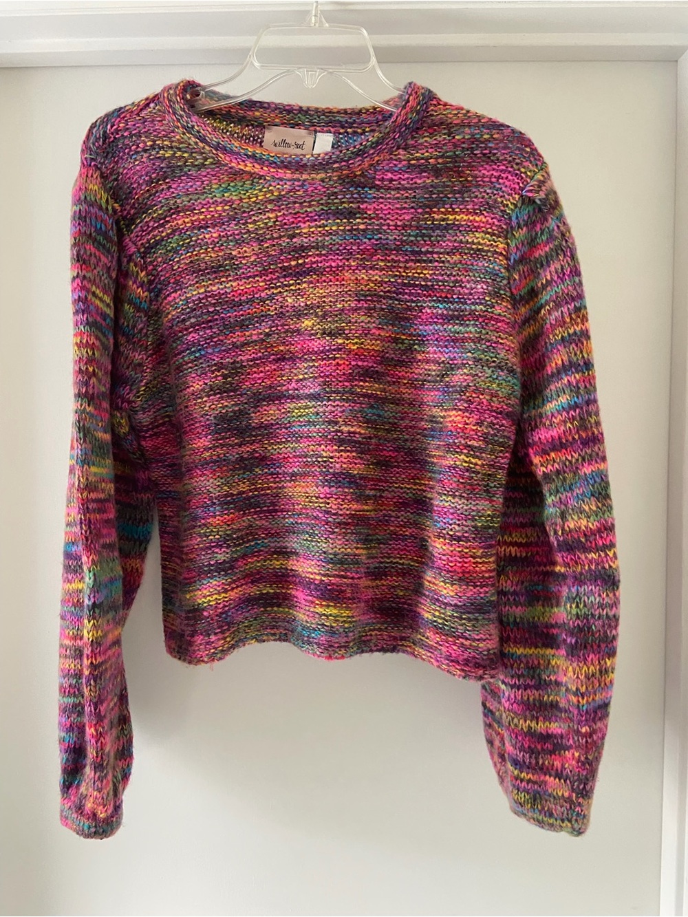 Willow & Root Multicolor Marled Crewneck Sweater — Pink Blend